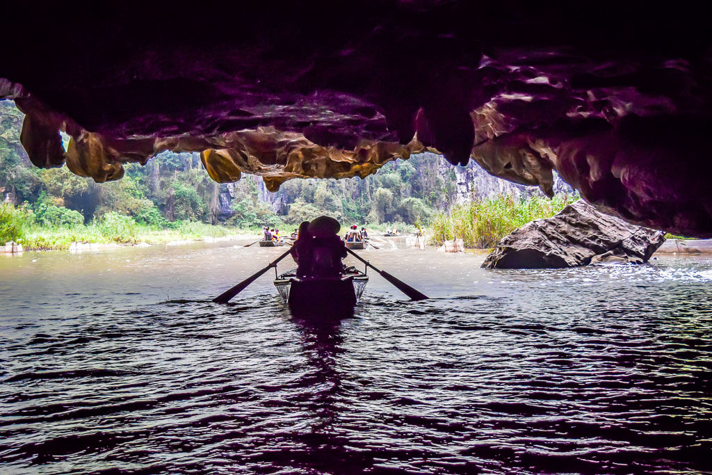 going through the cave Boat Cave Tour