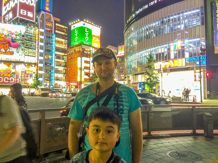 street scene outside Shinjuku subway