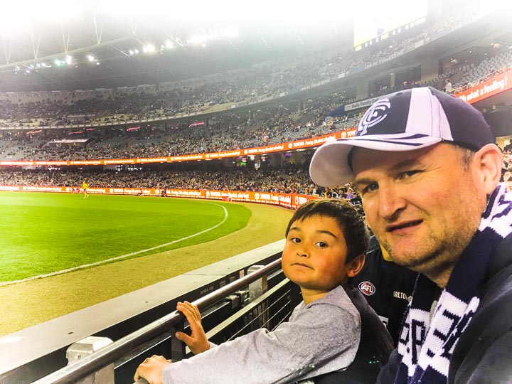 Australian Rules Football inside docklands