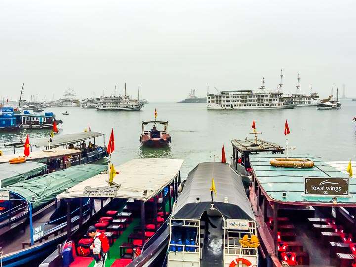 Cruise Halong Bay departure at wharf