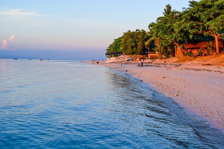 high tide at White Beach, Panglao Island, Bohol, Philippines