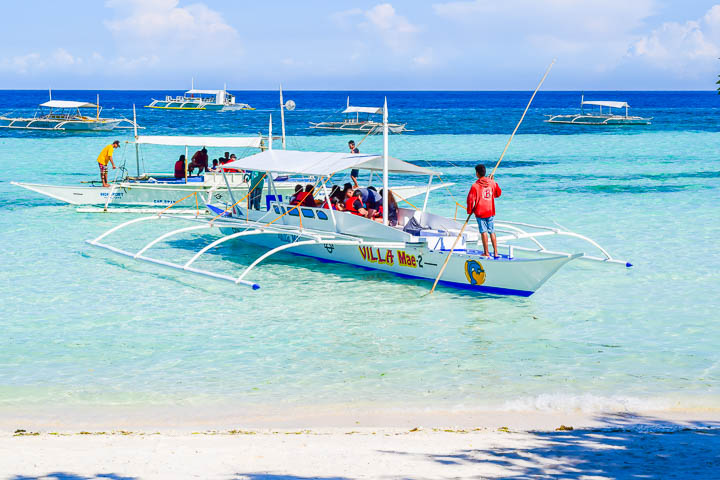 island hopping from White Beach, Panglao Island, Bohol, Philippines