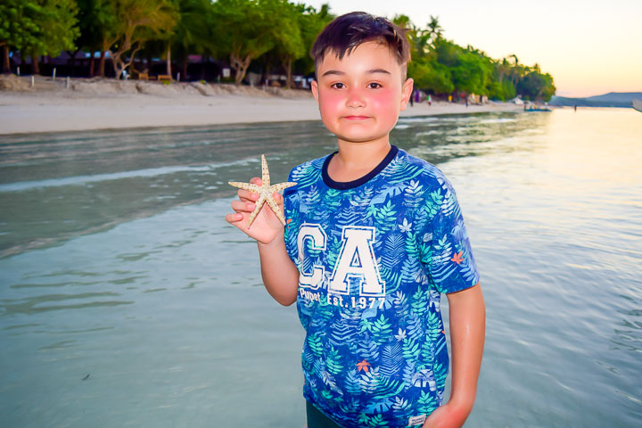 starfish spotting at White Beach, Panglao Island, Bohol, Philippines