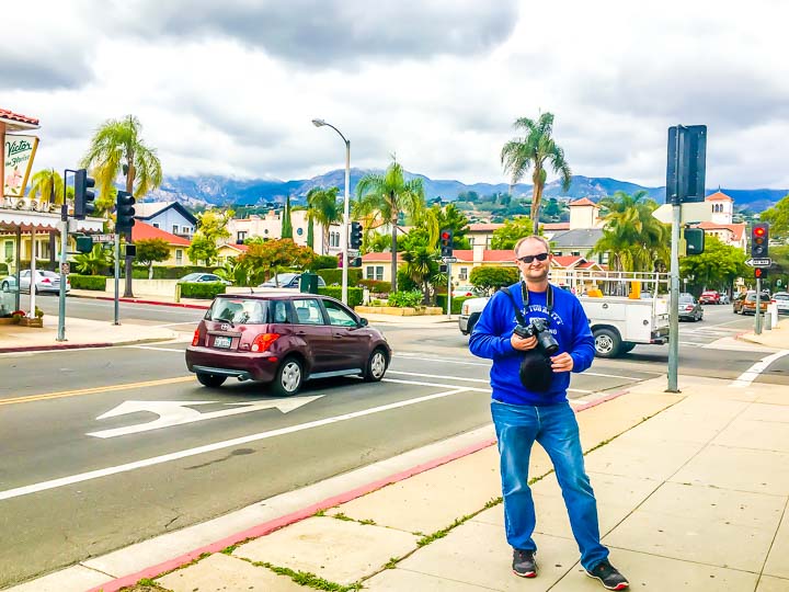 walking the streets in Santa Barbara