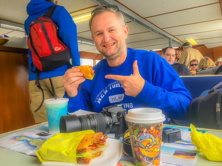 Lunch on the whale watching boat