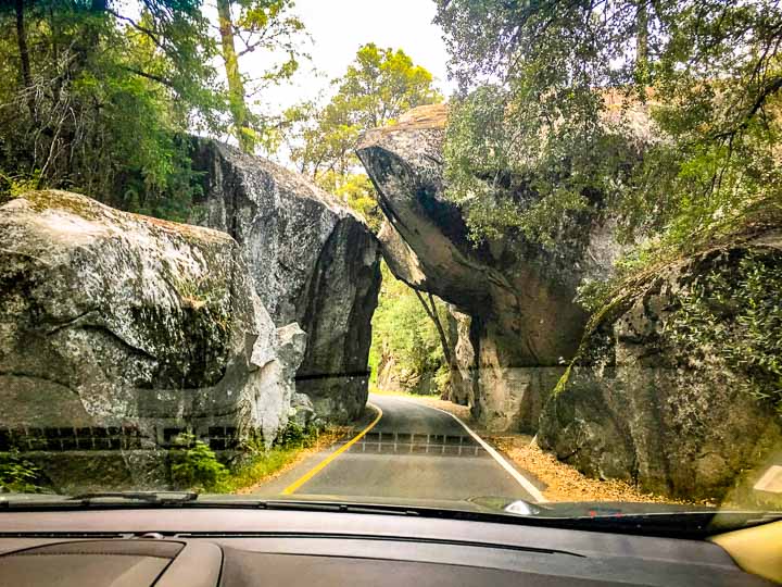 Yosemite National Park Camping overhanging rocks