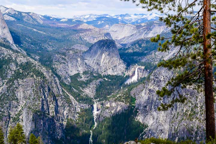 Yosemite Nevada falls from glacier point