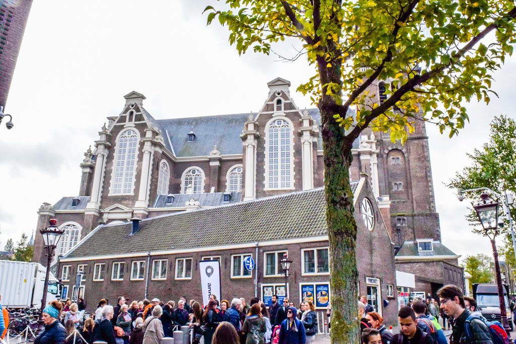 The Anne Frank queue outside Pancakes Amsterdam Restaurant
