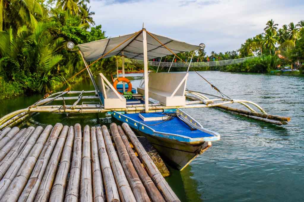 Things to do in Bohol Loboc River Resort outrigger canoe