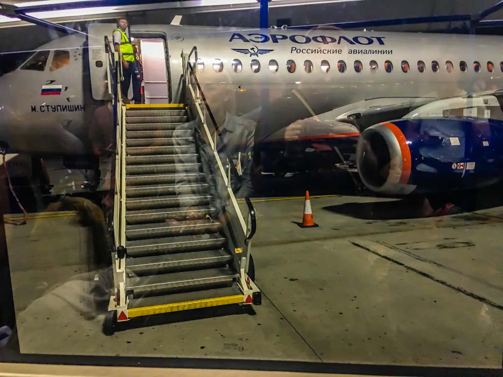 Moscow to Bucharest Romania on Aeroflot Russian Airlines