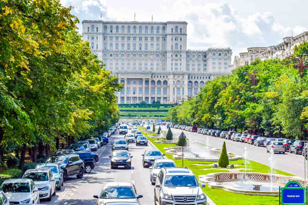 Bucharest Tourist Attractions palace of the parliament from the road