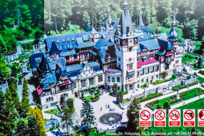 Peles Castle Tour sign