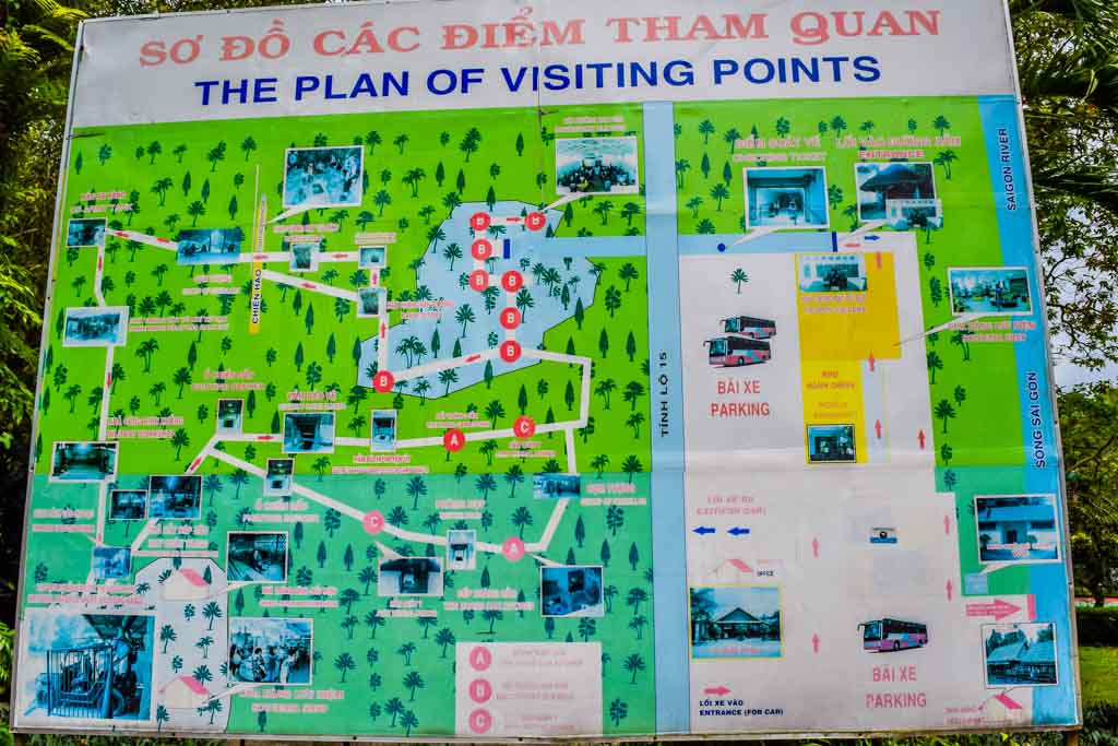 Cu Chi Tunnels Tour map