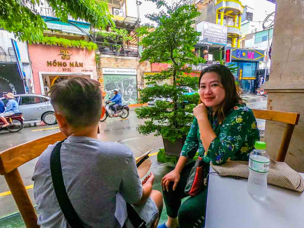 Mekong Delta Tour at Ben Tre Vietnam 100 bus stop