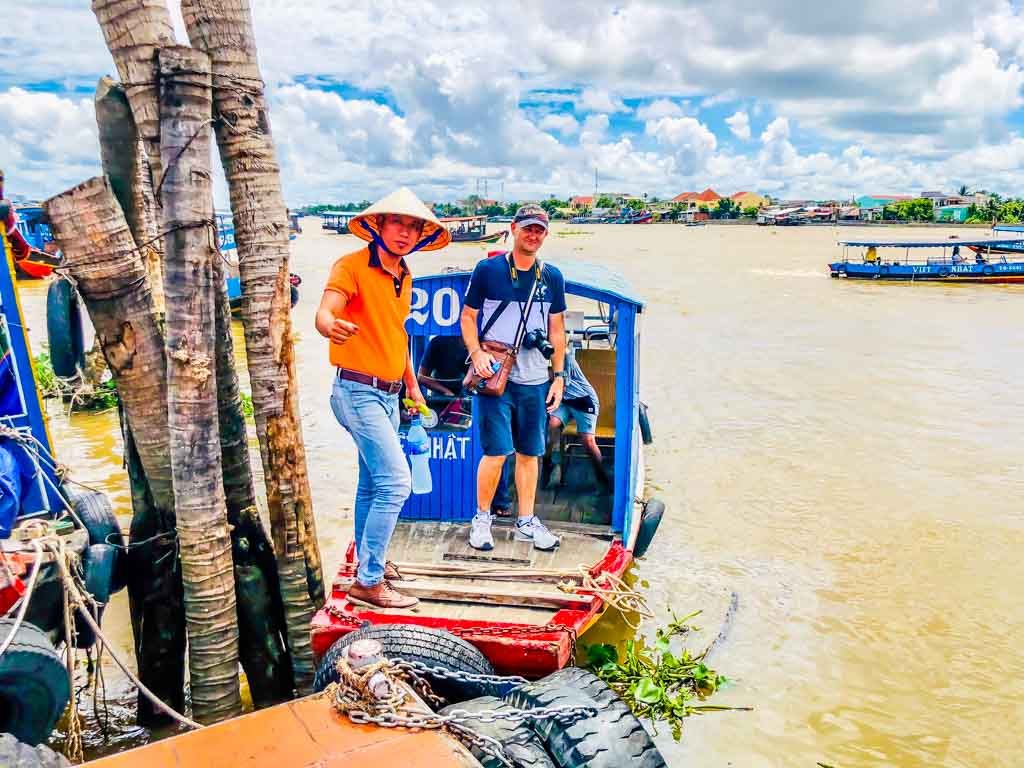 Mekong Delta Tour at Ben Tre Vietnam 100 ferry unloading