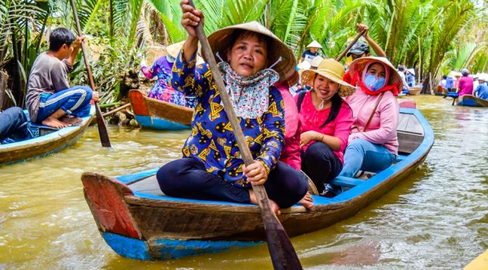 Mekong Delta Tour at Ben Tre Vietnam 250 sanpan