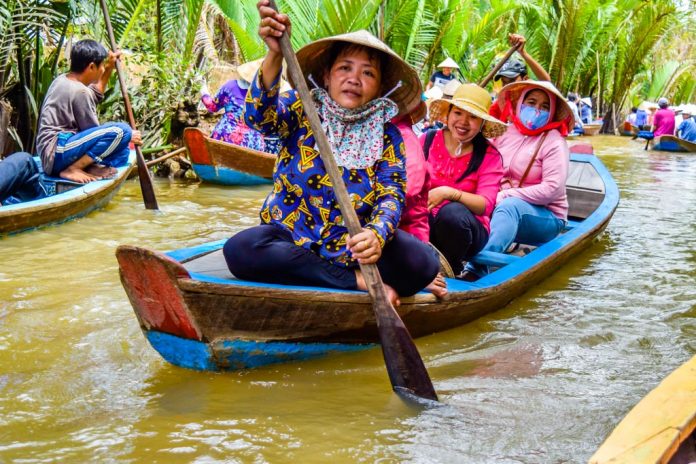 Mekong Delta Tour at Ben Tre Vietnam 250 sanpan