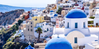 Santorini Blue Domes