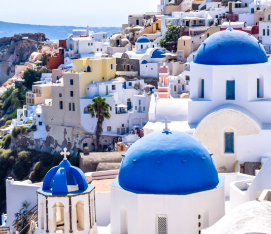 Santorini Blue Domes