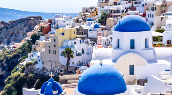 Santorini Blue Domes