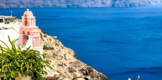 Santorini Tips Blue Domed Church