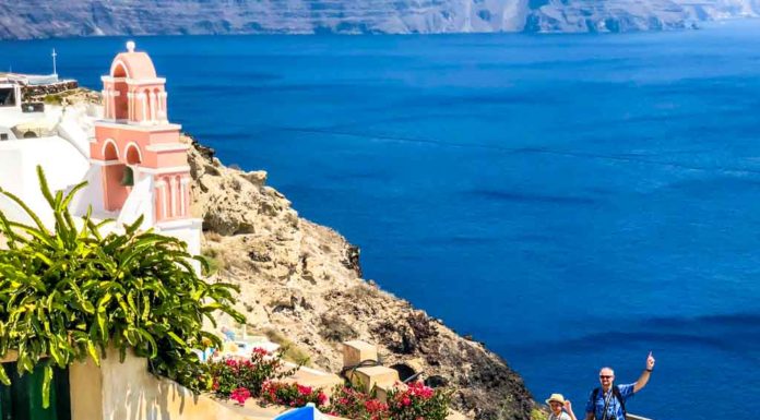 Santorini Tips Blue Domed Church